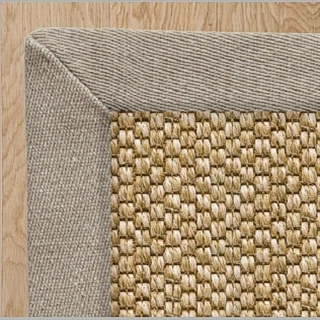 Heavy Rustic Latte Sisal with 2 Inch Lilydale Linen Border 4.0(L) x 3.5(W)